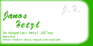 janos hetzl business card